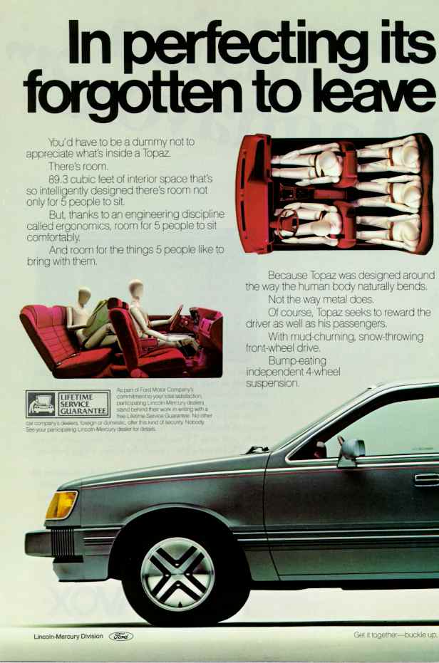 1985 Mercury Auto Advertising
